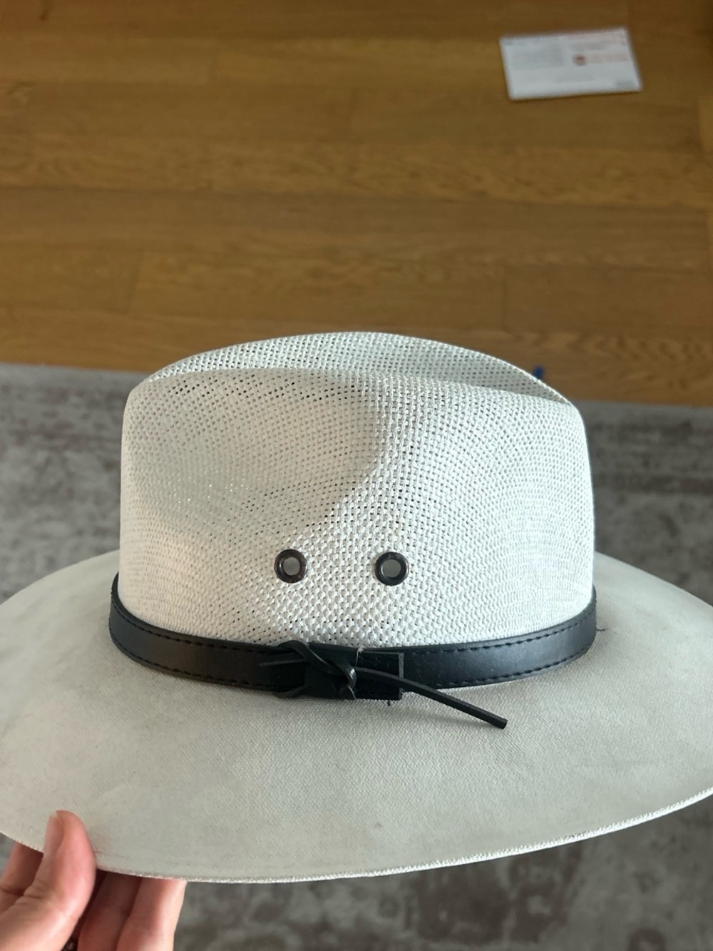 Classic White Straw Fedora with Black Band - women’s Hat